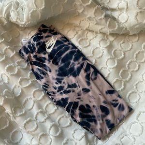 Nike Blue Tag Bleach Tie Dye Workout Leggings Pants Womens